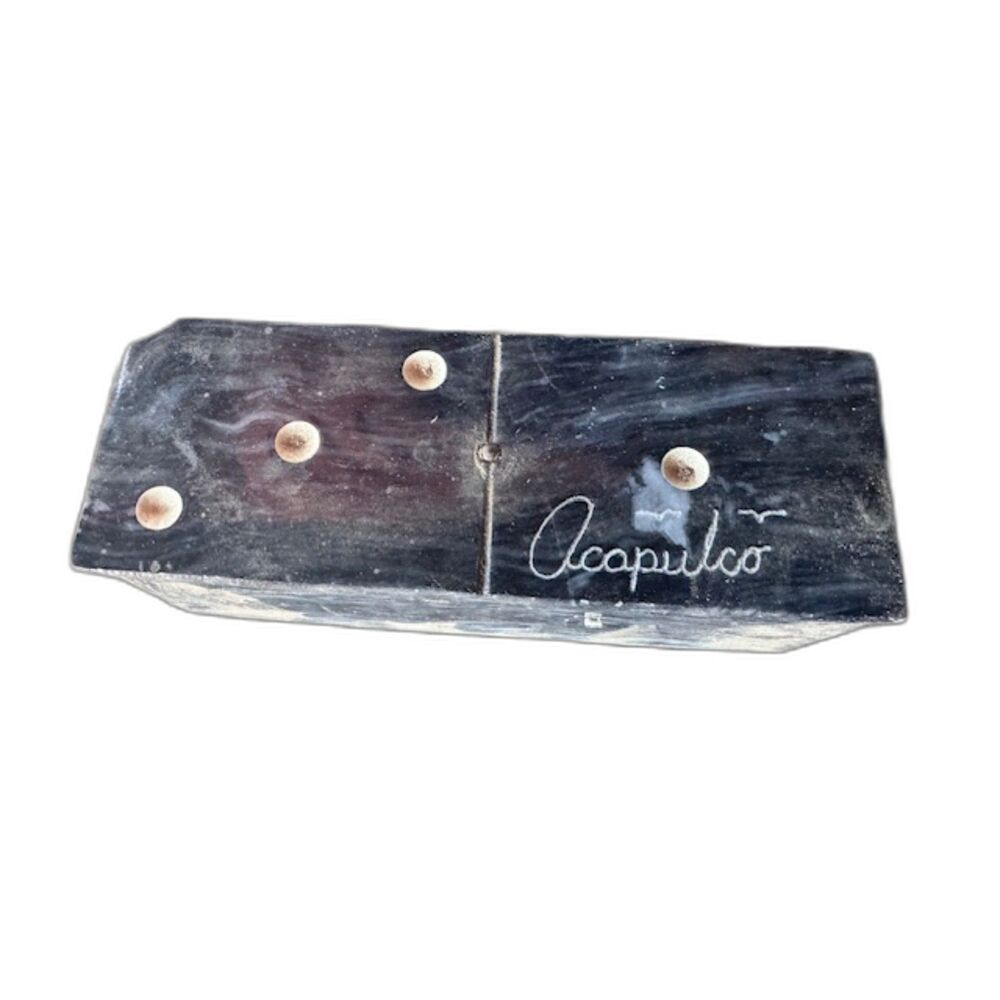 Acapulco vintage handcrafted black marble domino set